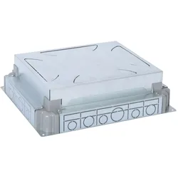 Legrand 088091 Estrichdose, Estrichhöhe 65-90 mm, Deckelsatz vertikal 12M und horizontal 18M