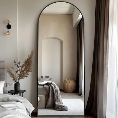 Inspired Living "Modern Oversized Full Length Mirror With Stand 58"" X 18"" Full Body Floor Mirror For Bedroom & Living Space black"