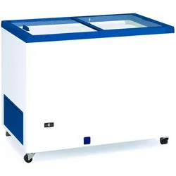CSB Professionelle Kühltruhe 100 cm und 300 Liter mit Glasschiebetüren. Industrielle Gefriertruhe für Bar, Restaurant und Catering.