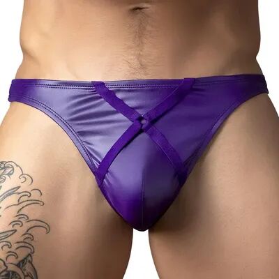 Male Power Purple Rein Crossover Thong