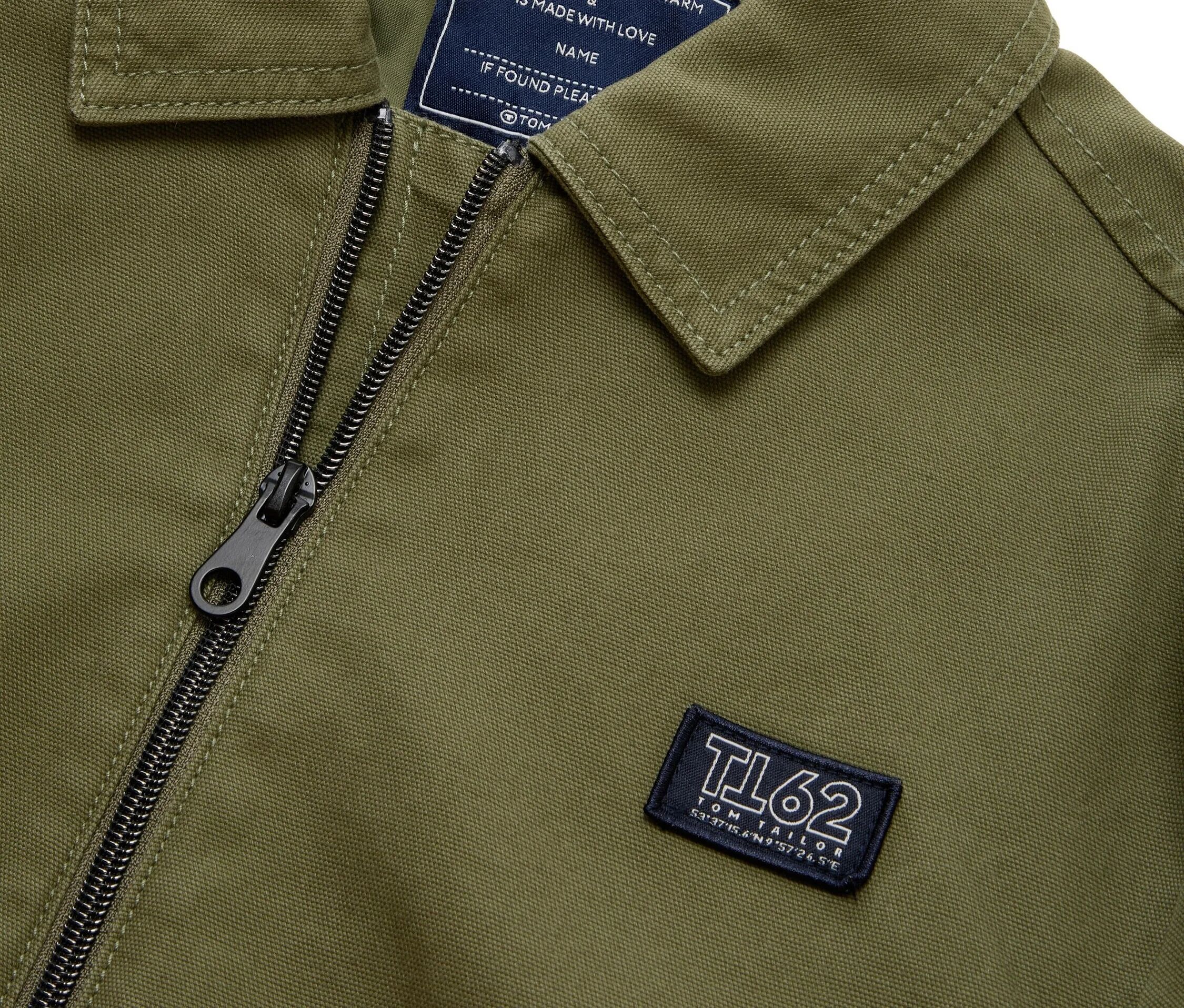 Tom Tailor Kinder-Canvas-Jacke mit Kragen - Kinder - Gr. 164 - grün
