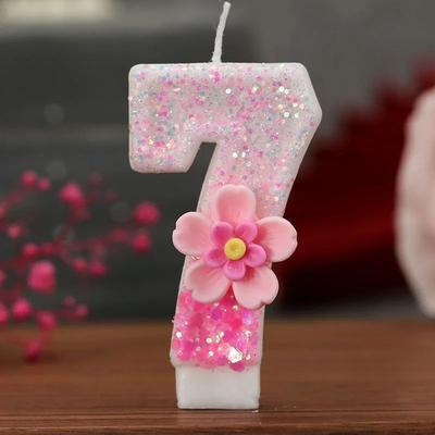 Inspired Living Creative Birthday Number Candle Glitter Cake Candle For Birthday Cakes And Party Decorations 7
