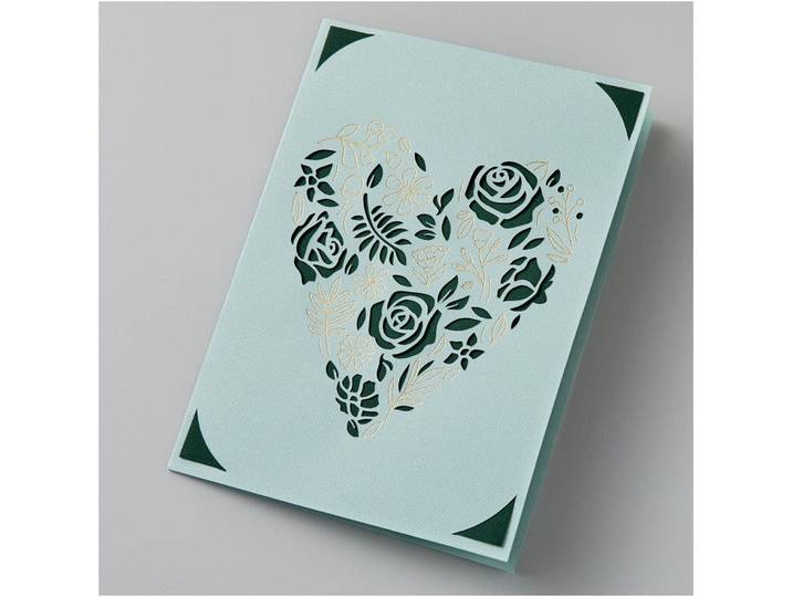 Karte Cricut Weiss/Schwarz Papier T 14 cm B 10.8 cm - Farbe: Schwarz, Weiss - Karte