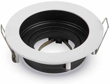 V-Tac Portafaretto Incasso Rotondo Metallo Bianco Orientabile 15° Gu10