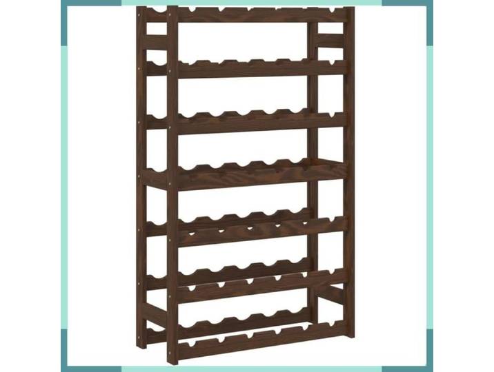 FHE Casier à bouteilles pin - Bois - Cuisine - Cave - Marron - 62 5x25x102 cm - pour 42 bouteilles