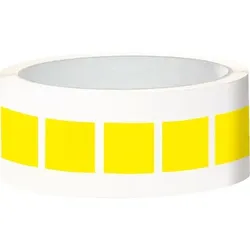 Aufkleber I Etikett, eckig, beschriftbar, gelb, Folie, selbstklebend, 25x25mm, 100/Rolle