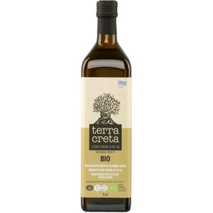 Terra-Creta Olivenöl extra nativ & kaltgepresst, BIO, aus Kolymvari/ Chania in Griechenland, in Glasflasche, 1 Liter