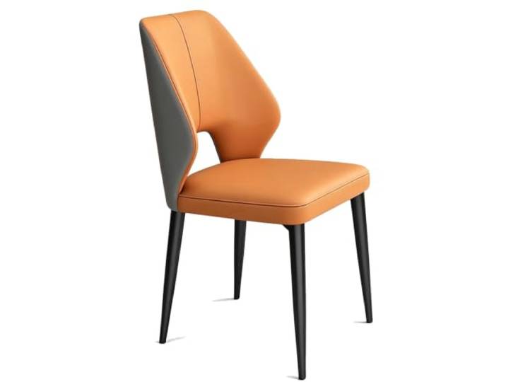 FCZVWPR Beistellstühle for Das Esszimmer, Moderne, Armlose Küchenstühle Mit Gepolsterte Esszimmerstühle, Beine Aus Kohlenstoffstahl, For Esszimmer-Apartment(Dark Orange)