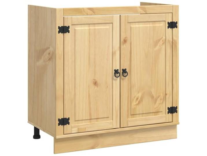 KUPTYERFG Schrank Massivholz Kiefer Honigbraun 80x46x81 cm 2 Türen Kompaktes Sideboard aus Echtholz für Wohnzimmer und Esszimmer: Stabil konstruiert mit 2 geräumigen Türen.