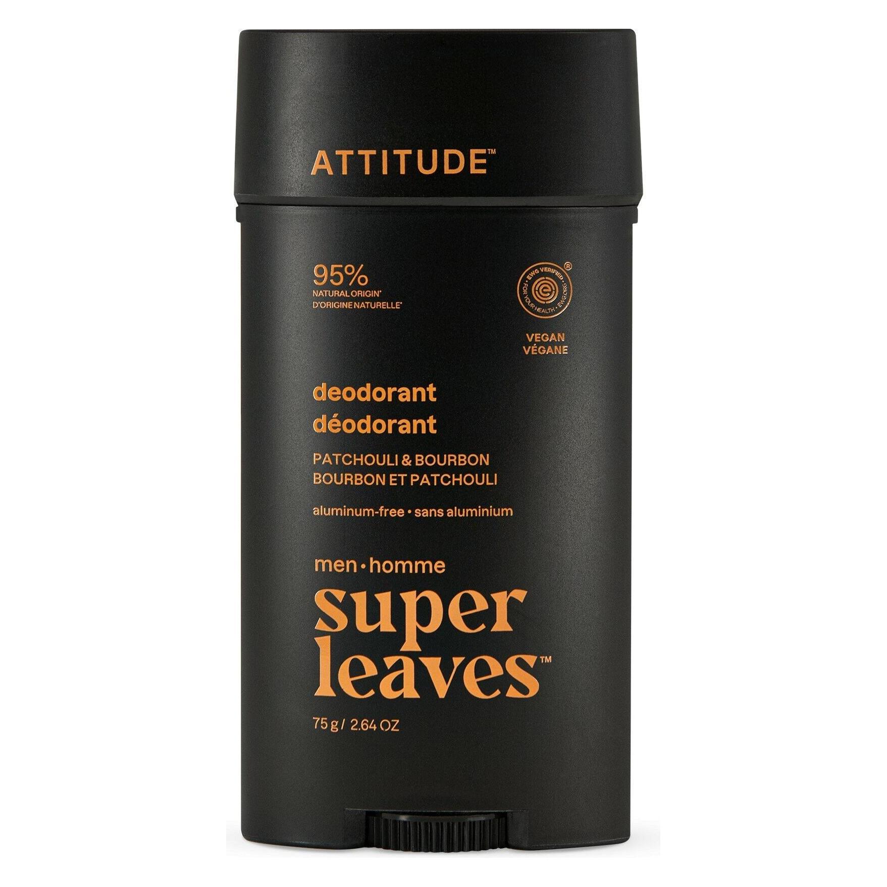 Attitude Natürliches Herren-Deodorant Super Leaves Patchouli & Bourbon (Deodorant) 75 g (75 ml) (62848742)