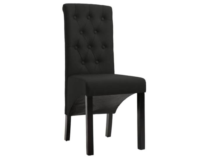 KLGBNCVE Esszimmerstühle 6 STK. Schwarz Stoff Holzbeine, weiche Polsterung, ergonomisch, bis 110 kg pro Sitz, einfache Montage