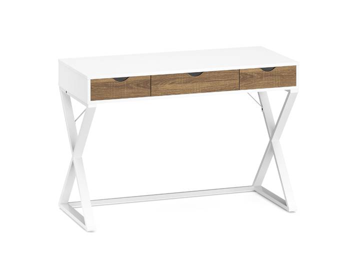 Schreibtisch ANUBIS mit Schubladen 100 x 50 x 75 cm weiss/braun