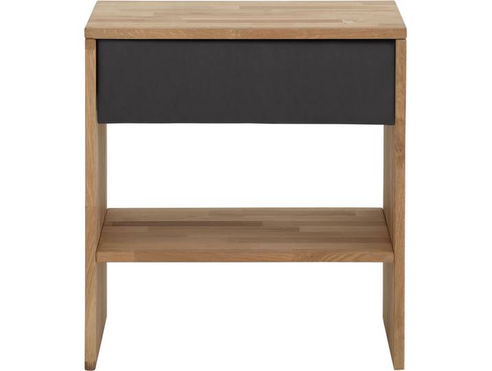 Nachttisch HOME AFFAIRE Cavan , grau (charcoal, natur, natur), B:60cm H:65,5cm T:42cm, Tische, Nachttisch, passend zur Boxspringbett-Serie Cavan