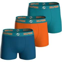 NFL Herren Boxershorts, 3er Pack - NFL Teams, Boxers, Football, Logo, Baumwollmischung Miami Dolphins / 2XL