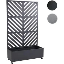 Rankgitter mit Pflanzkasten HWC-R38, Blumenkasten Pflanzkübel Spalier, Metall 186x108x41cm ~ anthrazit