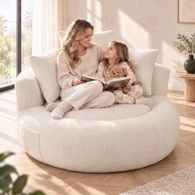 Kodotan sofa 5FT Ultra Cozy Round Memory Foam Sofa,Oversized Floor Bean Bag Chair with 3 Matching Pillows,Ergonomic Comfy Lazy Lounge Chair