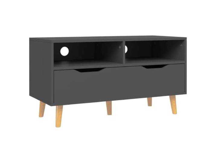 KGFHERENB TV-Schrank Grau 90x40x48,5 cm Lowboard aus Holzwerkstoff Kompakte TV-Bank fürs Wohnzimmer und Gästezimmer mit strukturierter Ablagefläche und robuster Wandhalterung.