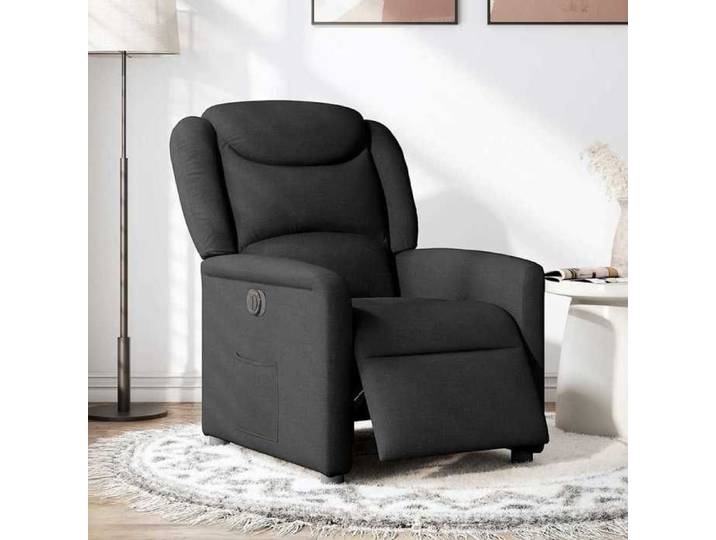 SALE 2025 Fauteuil TV/Chaise de relaxation - Fauteuil inclinable électrique - Noir Tissu Chill909268
