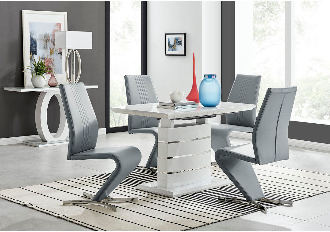 Canora Grey Extendable Dining Set Grey/Silver