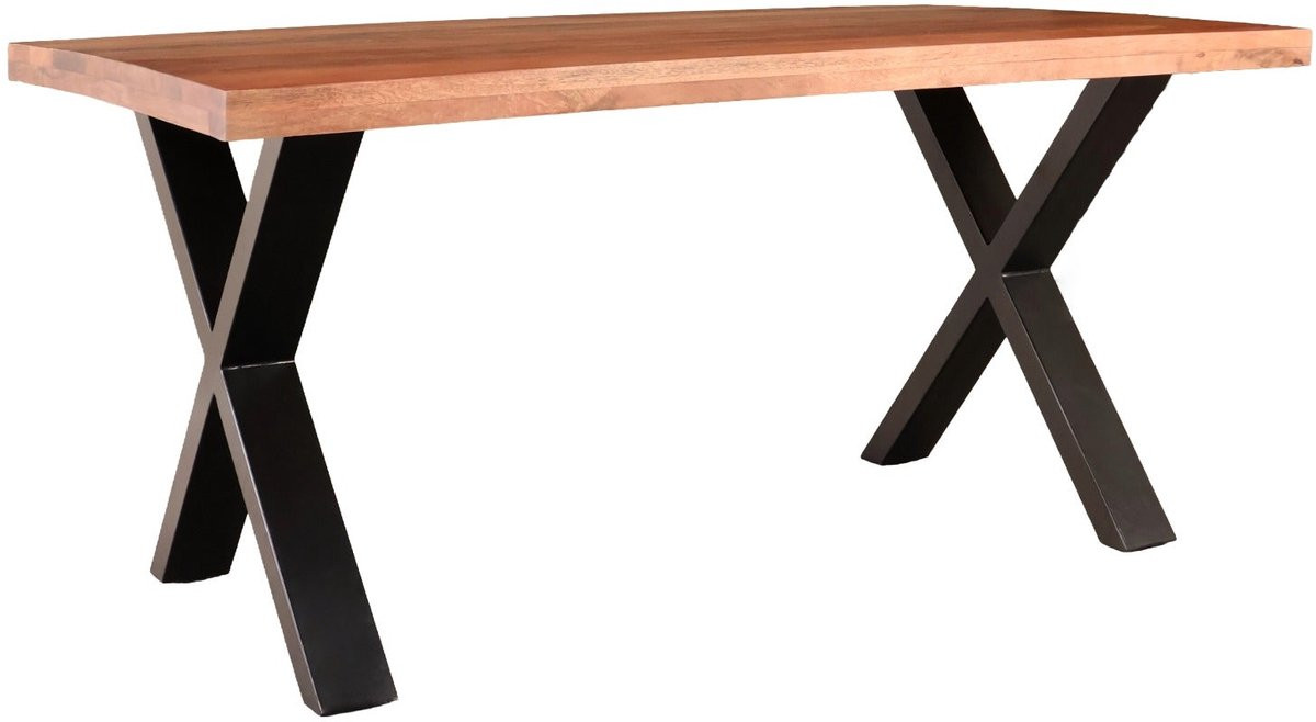 Lizzely Garden & Living Xavier Eettafel van mangohout met X-poot, Rechthoekig, 160 cm
