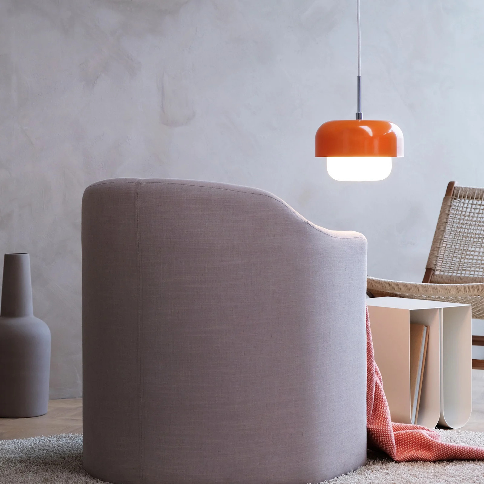 Dyberg Larsen Haipot hanglamp oranje - Scandinavisch design - Metaal