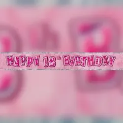 18. Geburtstag | Banner pink