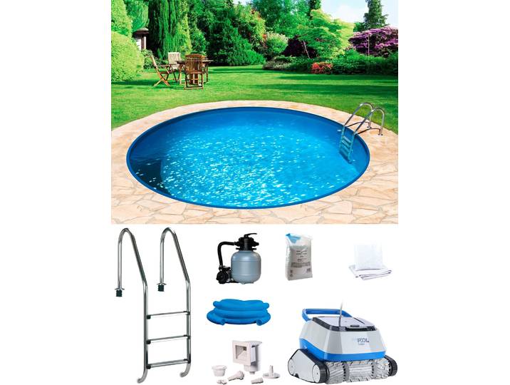 Rundpool MY POOL BWT POWER , weiß, H:150cm Ø:450cm, Schwimmbecken, Rundpool, inkl. Poolroboter POWER ONE4ALL
