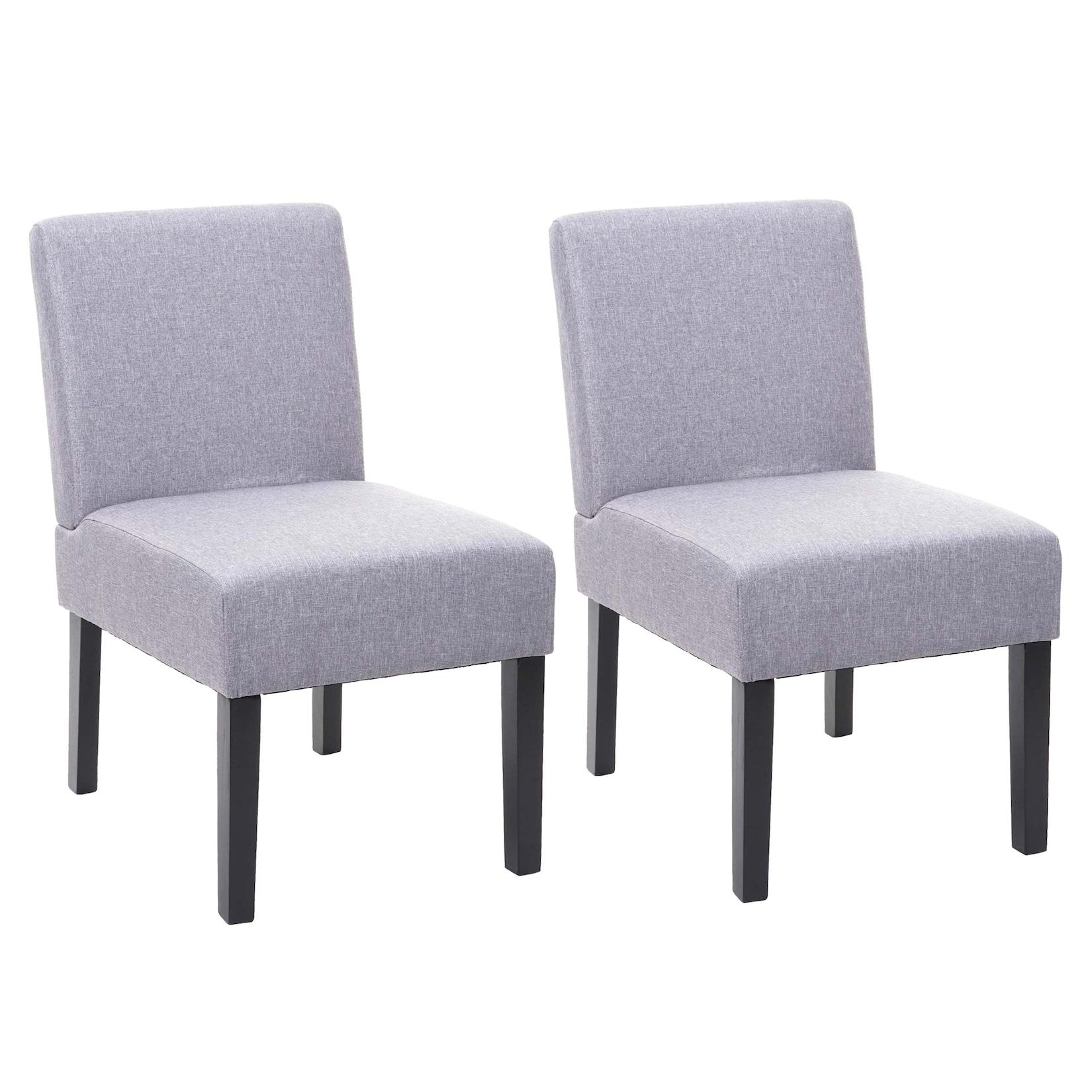 2er-Set Esszimmerstuhl MCW-F61, Stuhl Lounge-Stuhl, Stoff/Textil ~ grau