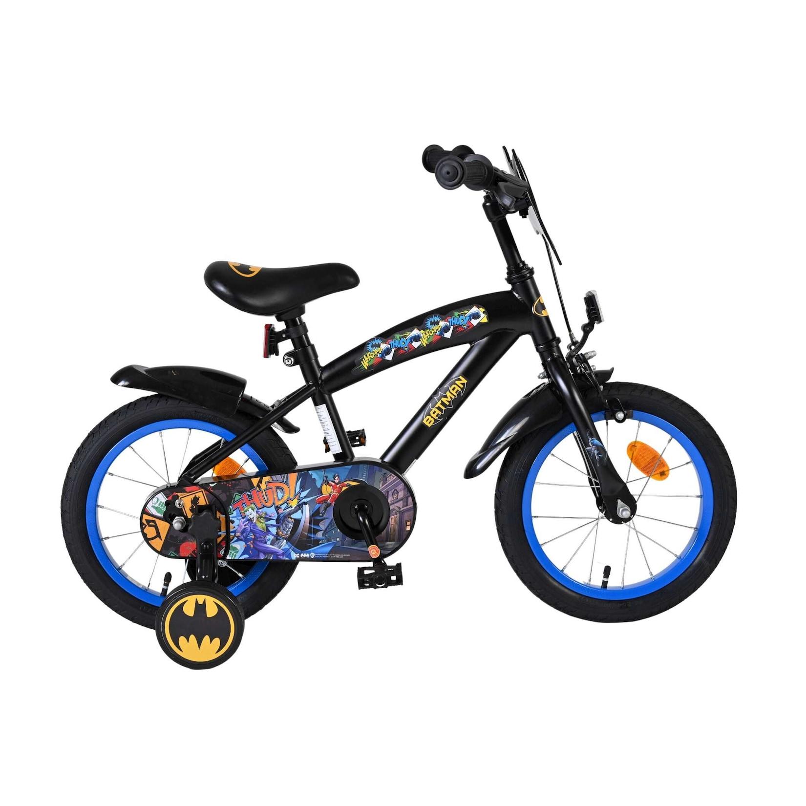 Volare Kinderfahrrad Batman für Jungen 14 Zoll Kinderrad in Schwarz