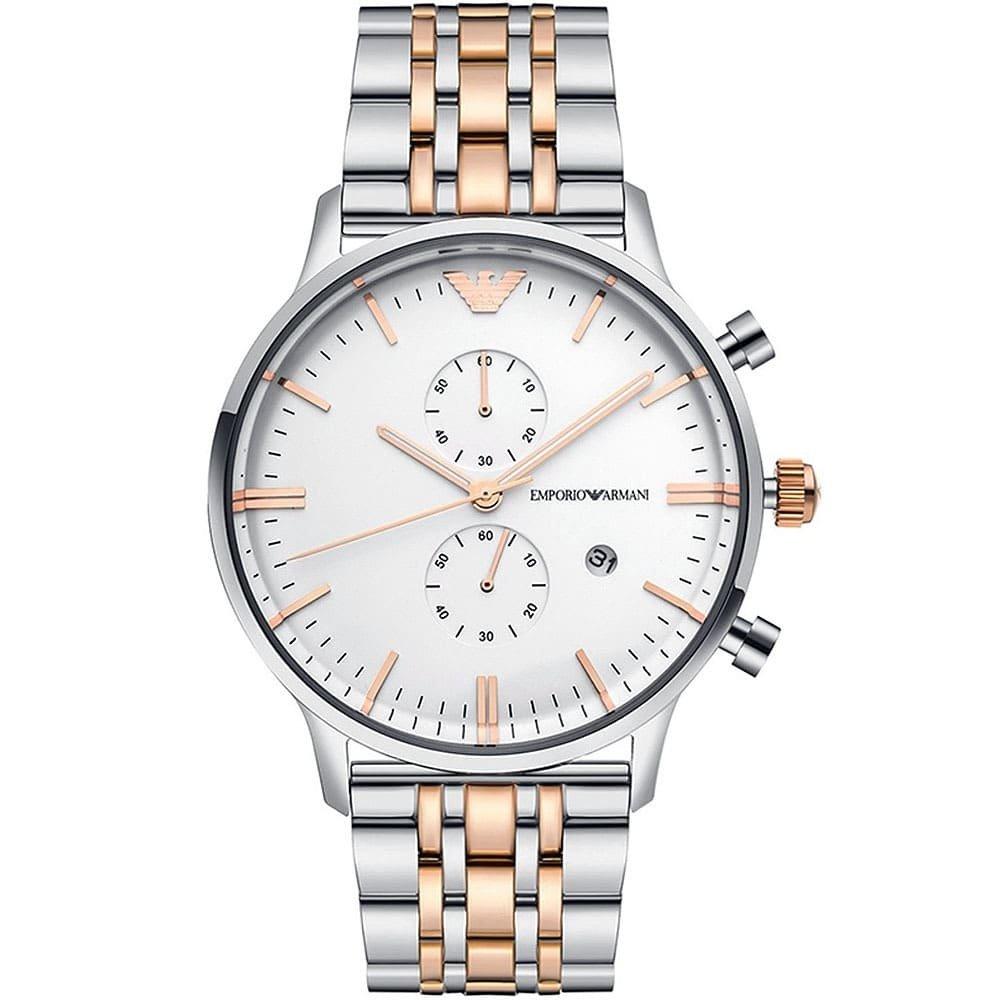 Emporio Armani AR0399 Chronograph Zweifarbige Herrenuhr