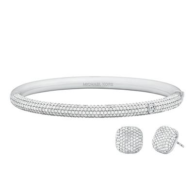 Schmuckset MICHAEL KORS "Multipack Schmuck Geschenk Metall Premium", metallfarben, kristallweiß, kristallweiß, Schmuck_Sets, Damen, Metall, glitzernd, Schmuckset, mit Zirkonia (synth.)