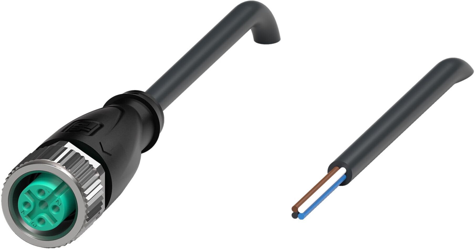 Pepperl+Fuchs Kabeldose V1-G-BK10M-PUR-U schwarz 4-polig M12 gerade (217848)