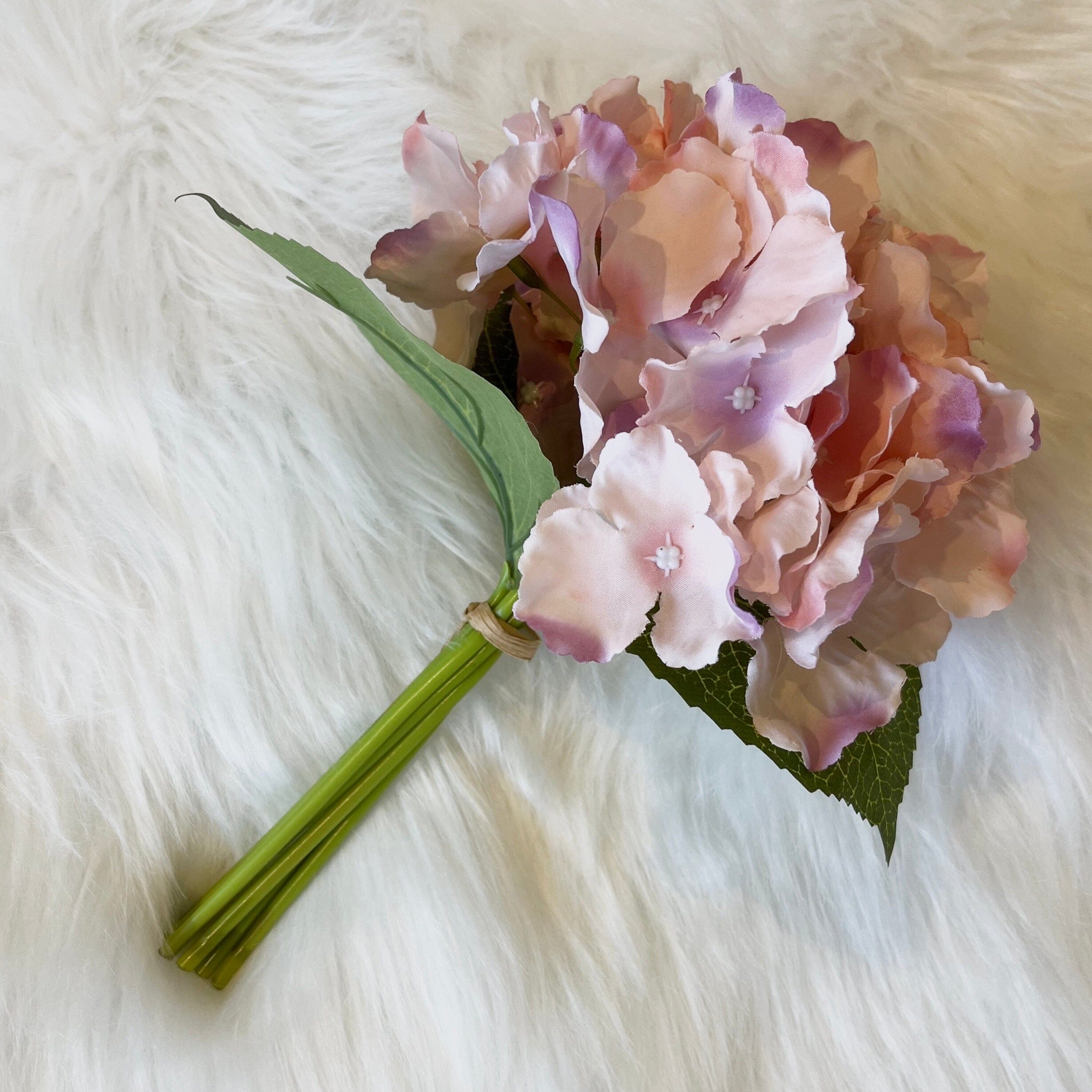 Faux Pink Hydrangea Bouquet of Flowers