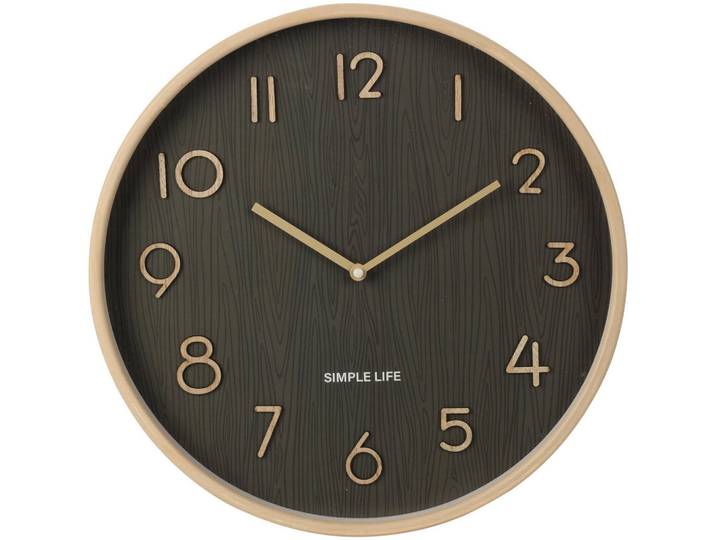 Wanduhr Holzoptik 38/5 cm, Braun, 39x6x39 cm, Dekoration, Uhren, Wanduhren