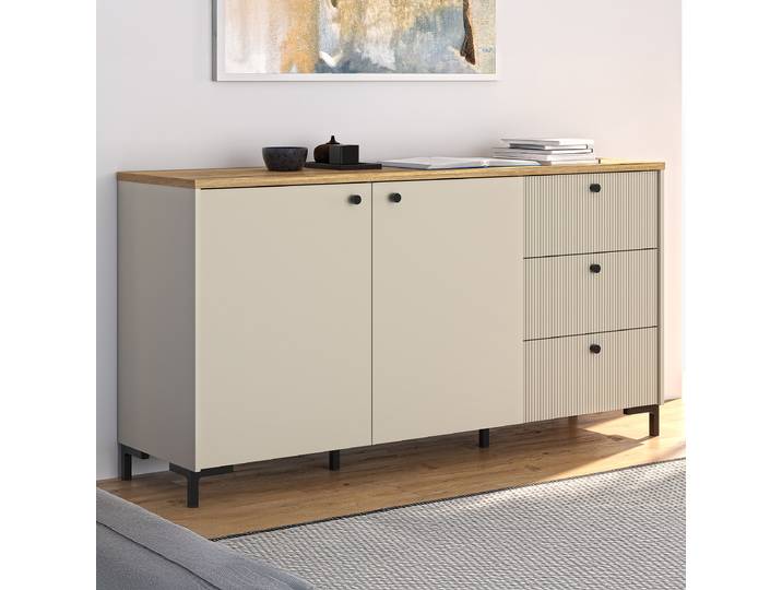 Sideboard 153 x 79 x 42cm Braun/Beige