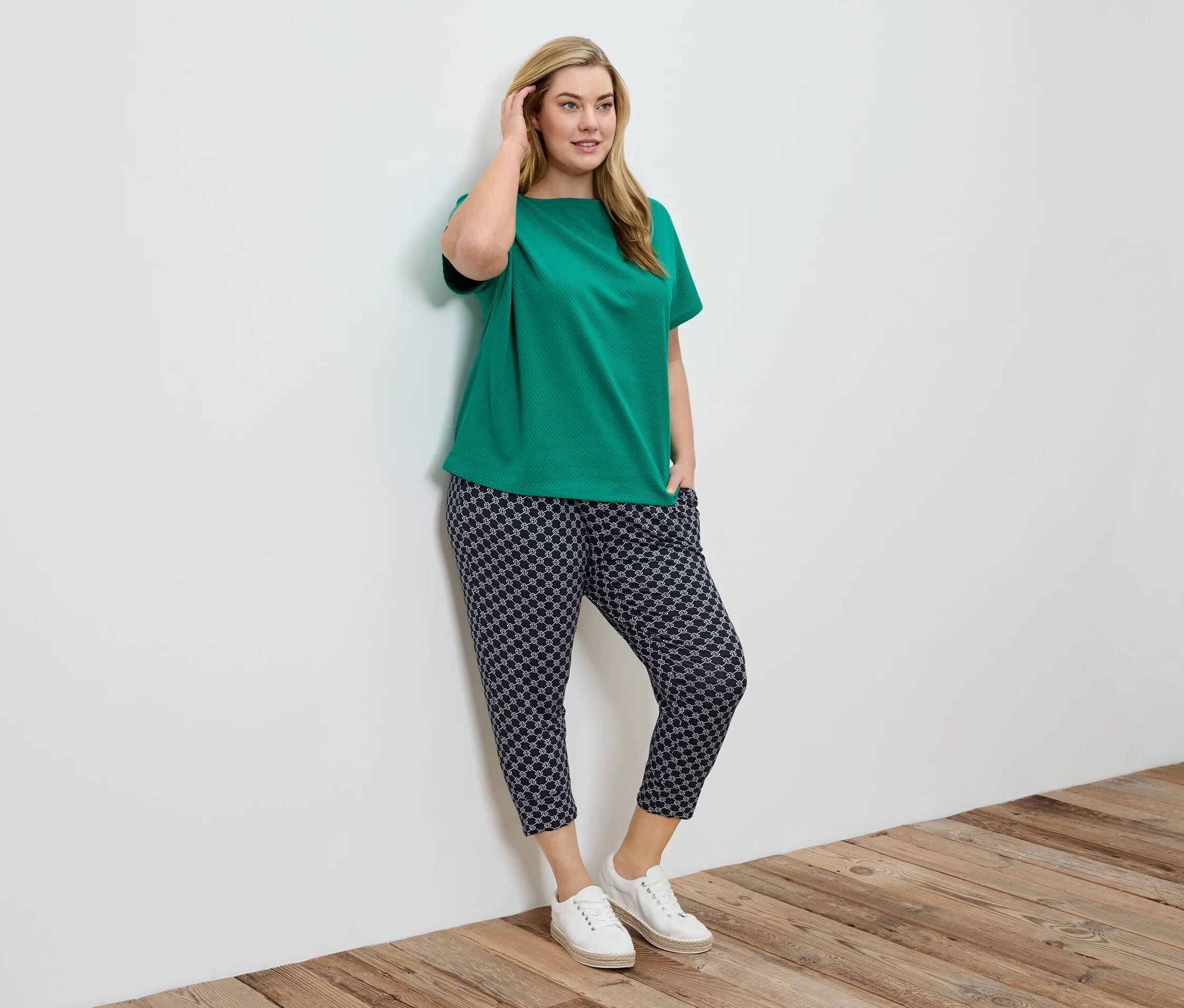 Tchibo - Strukturiertes Shirt - Damen - Gr. XL - grün