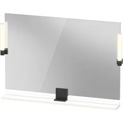 Duravit Sivida Spiegel, Diamantschwarz Matt, 1050x36x650mm, Aufsatzleuchte, Sensorschalter, Netzanschluss, SV74230BD180000, Farbe: Weiß Matt