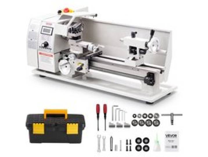 VEVOR Metalldrehmaschine 220 x 402 mm 650 W Metalldrehbank für Metallarbeiten, Werkstätten, mit Variabler Drehzahl bis 2500 U/min, Not-Aus, 14 Metrischen 0,3-3 mm und 10 Zölligen Gewinden 10-44 TPI