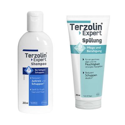 Terzolin Expert Shampoo bei fettiger Kopfhaut + Spülung Pflegender Schutz 1 St Kombipackung