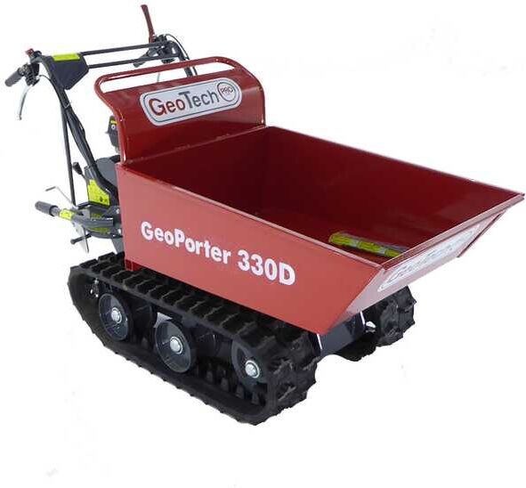 GeoTech Pro GeoPorter 330D - Motocarriola cingolata cassone dumper con 4 rulli - 300Kg