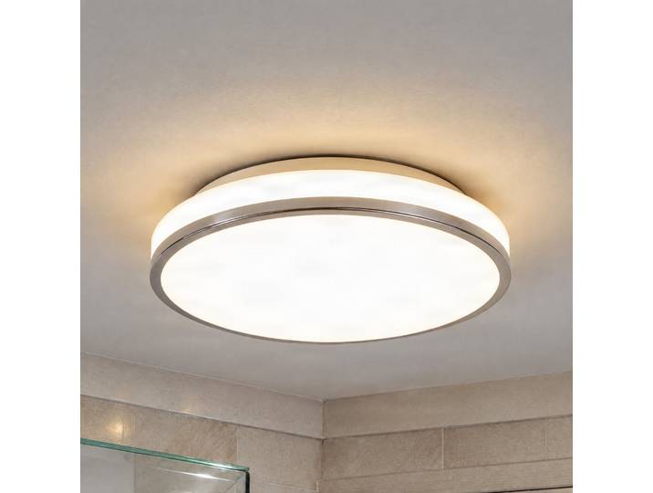 Plafonnier LED Lyss Round IP44 Ø34 Chrome - Lindby - Salle de bains - Moderne - Verre - Rond