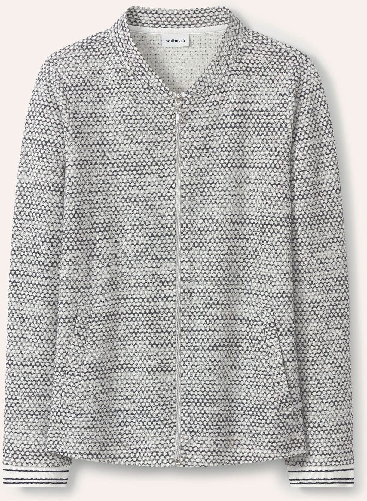 Walbusch Struktur Jersey Jacke, normale Größen, Farbe Blau, 42, reine Baumwolle schöner Bicolor-Effekt Damen
