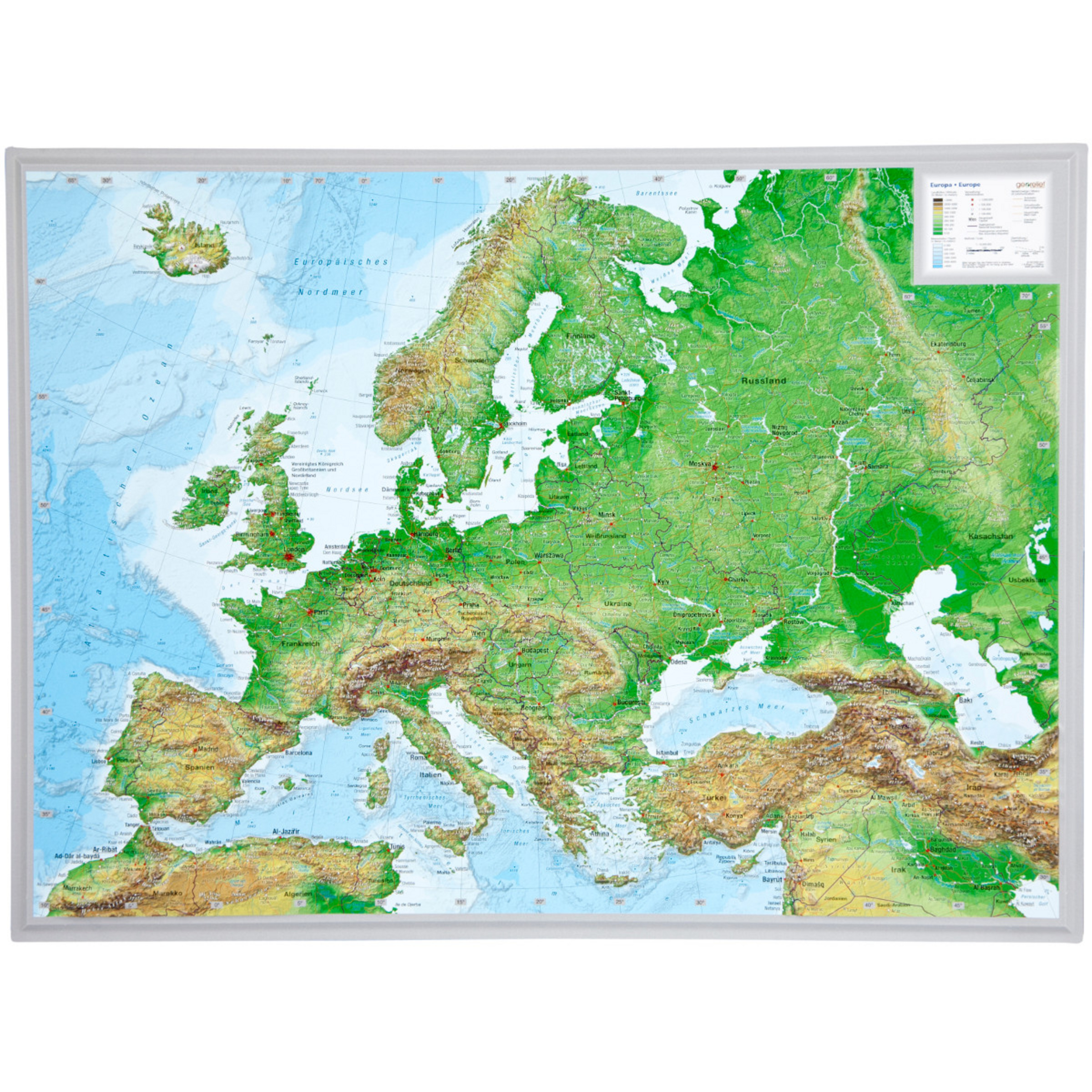 Georelief 3D Reliefkarte Europa Topografische Karten