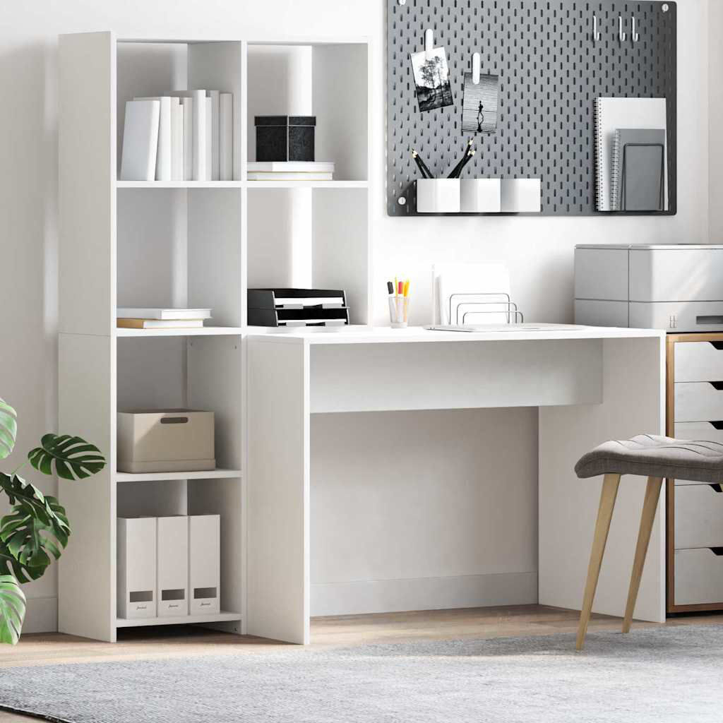 Latitude Run Desk 138.5 X 55 X 143 Cm Engineered Wood White 143cm H X 55cm W X 138.5cm D