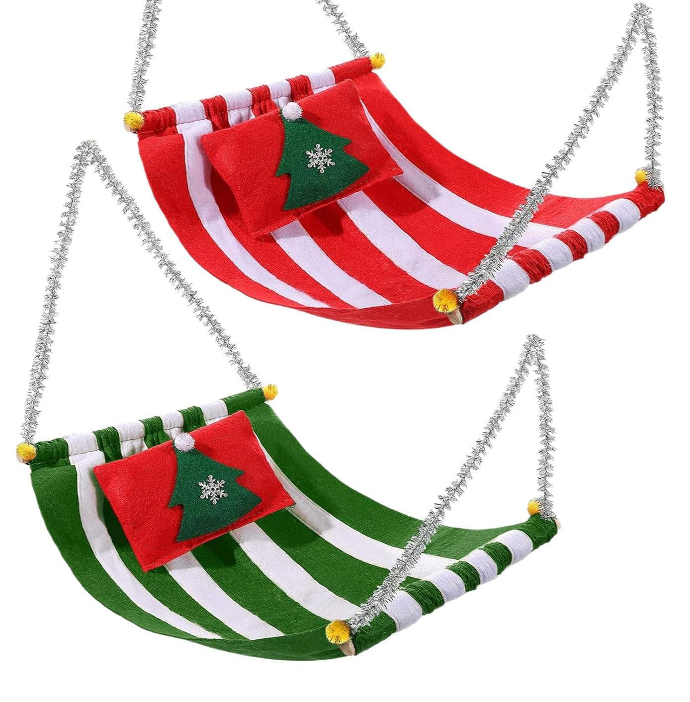 Elzusha - 2 stuks Hammock Elf accessoires - Kerst elf joker decoratie voor poppenhuis