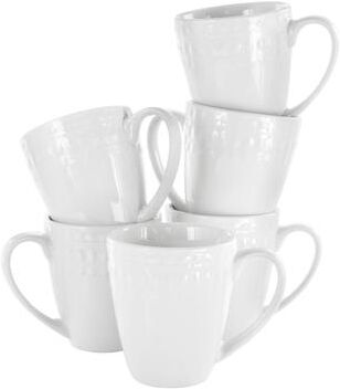 Elama Cara 6 Piece Porcelain Cup Set in White