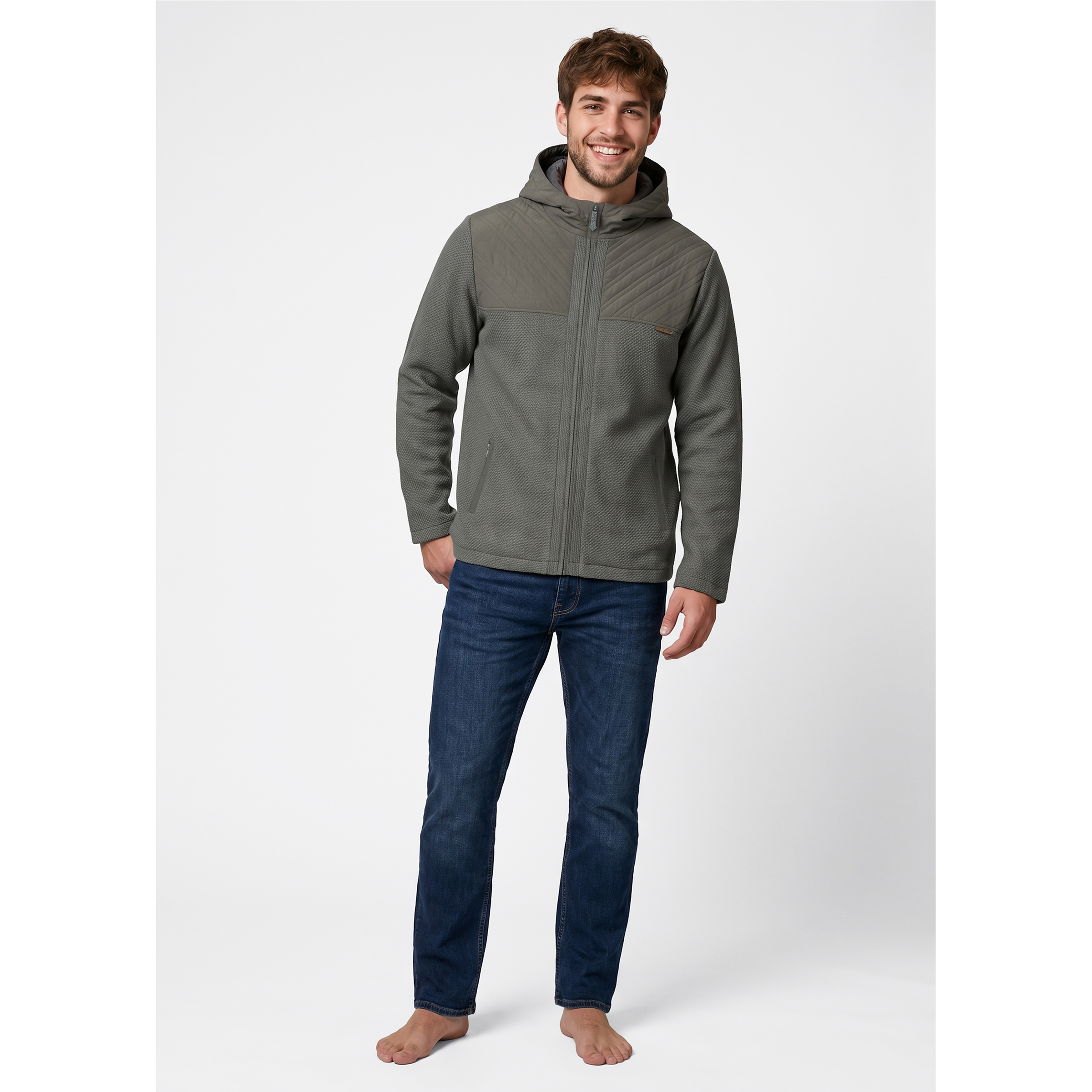 Bavarian Caps Michl Stepp Strick Herren Freizeitjacke, Parkas grau Größe M Lifestyle Windabweisend