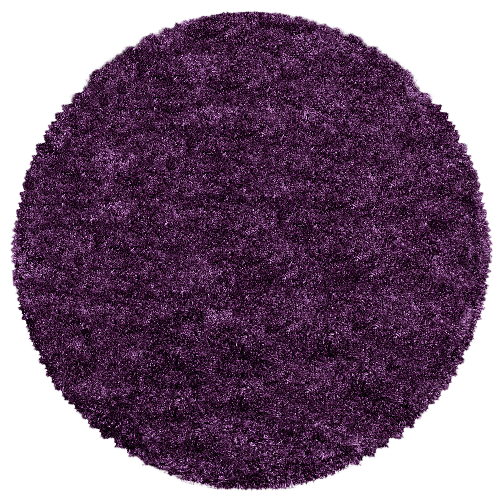 home24 Hoogpolig vloerkleed Fluffy rond Ø 160 cm violet