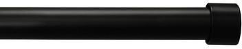 Lumi Home Furnishings Lumi Single Curtain Rod Brushed Nickel/ Black- End Cap finials