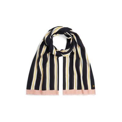Modeschal TOMMY HILFIGER "TH ELEVATED CHIC SCARF", Damen, bunt (space blau stripe), Web, Baumwollmischung, gemustert, Modetücher